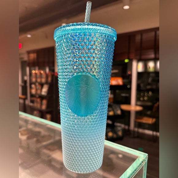 Starbucks Blue Ombre Studded Cup Cold Tumbler Aqua Splash Venti 24oz New 2023 - Picture 3 of 6